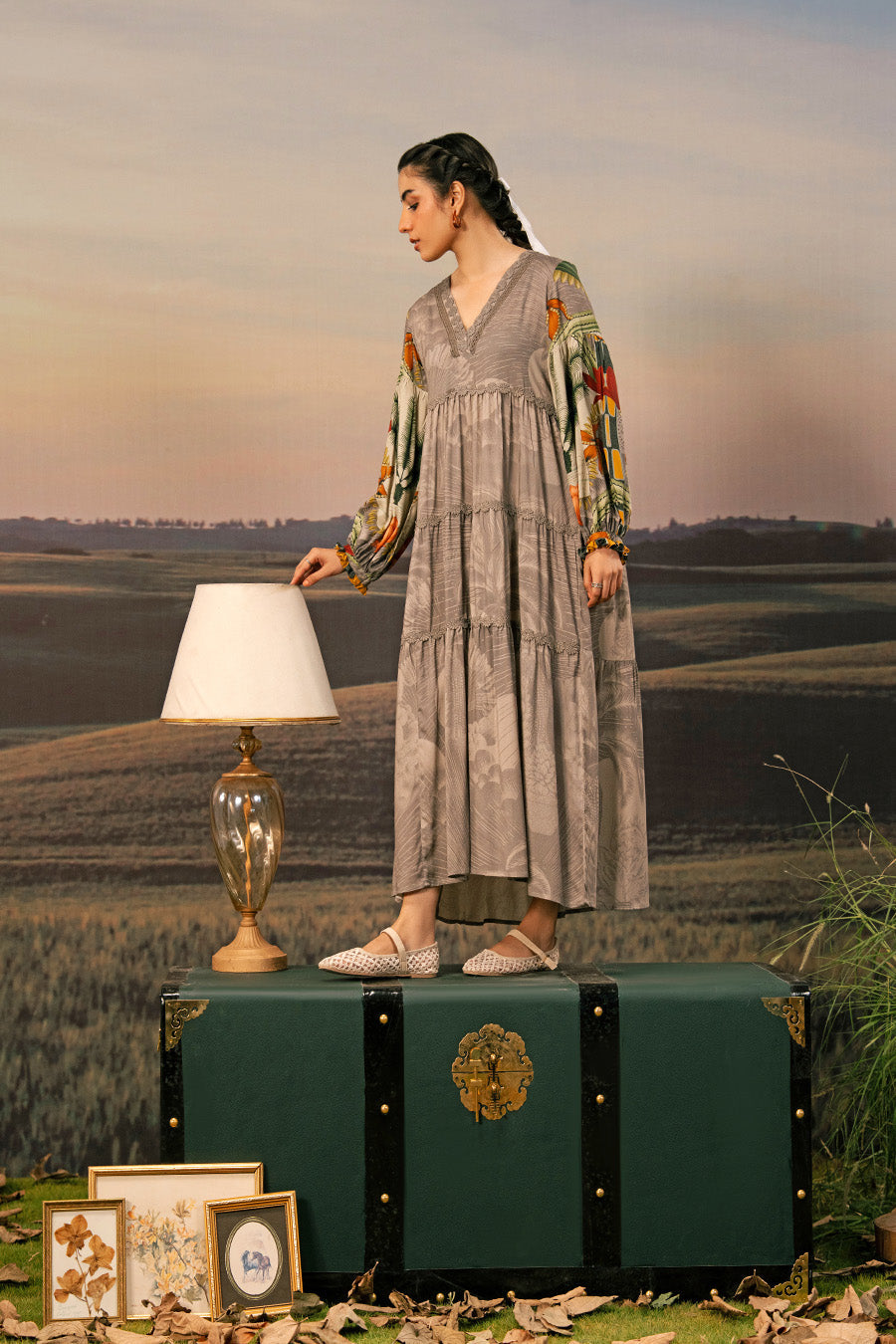M Basic Unstitched Embroidered Arabic Lawn By Maria B