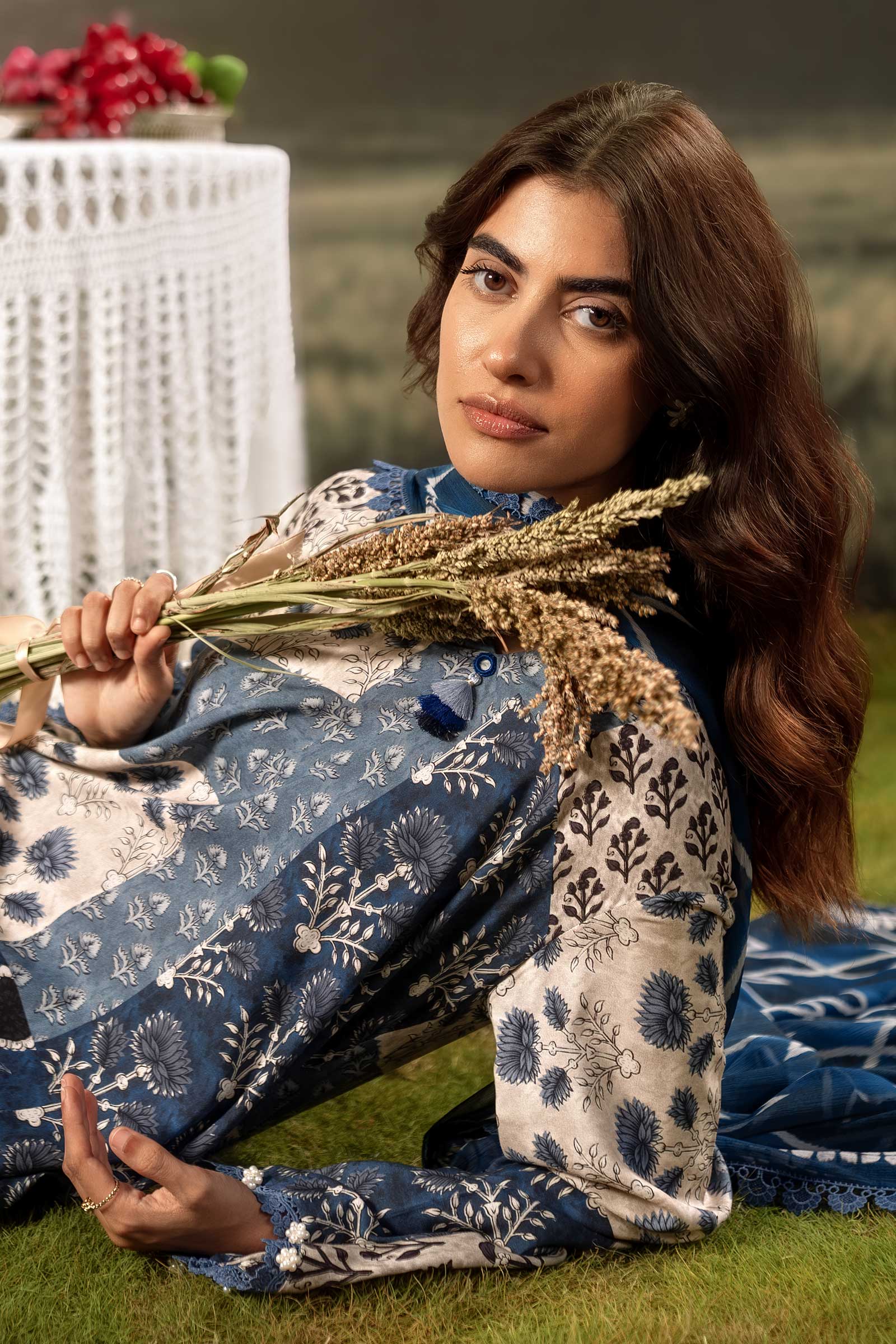 M Basic Unstitched Embroidered Arabic Lawn By Maria B