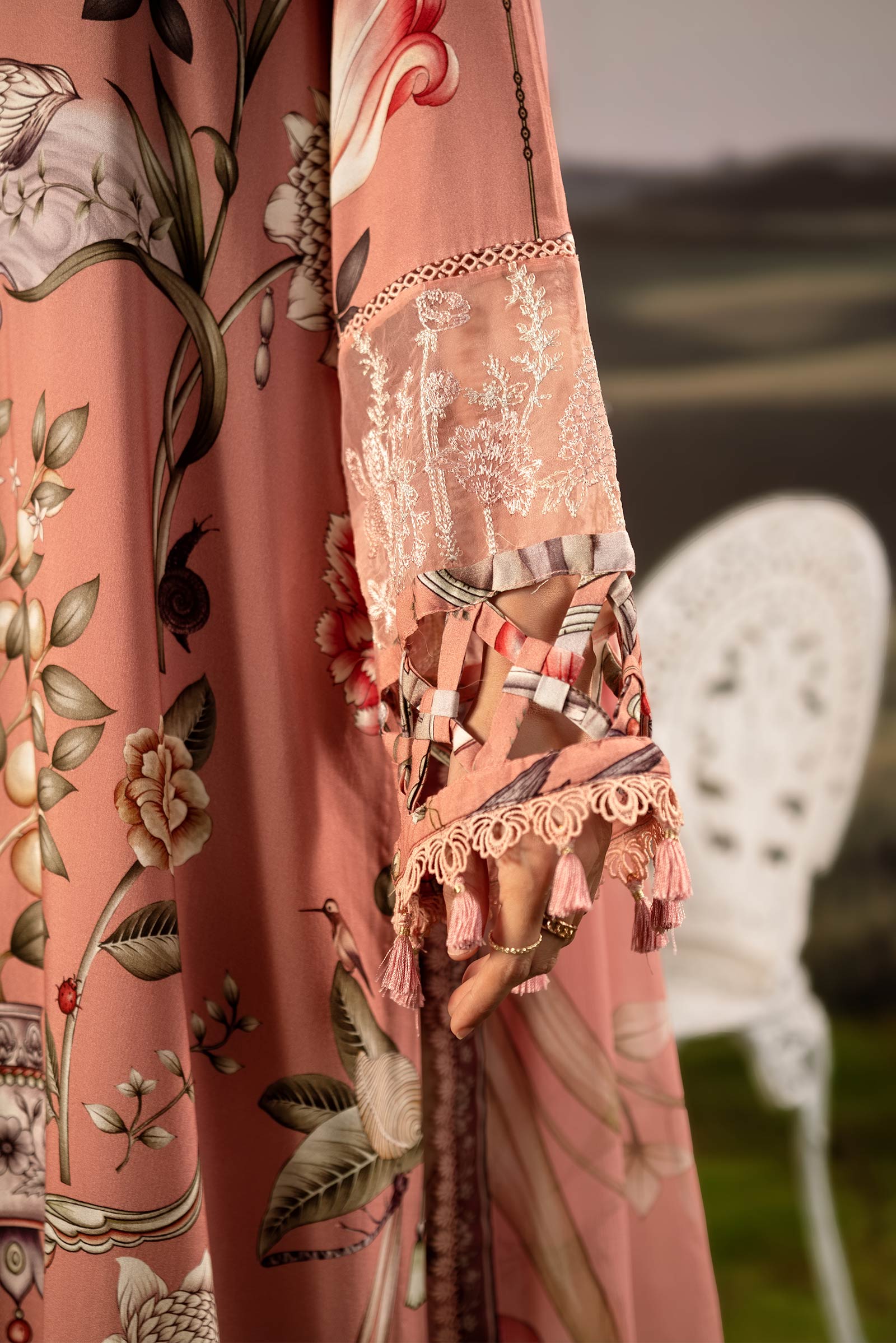 M Basic Unstitched Embroidered Arabic Lawn By Maria B