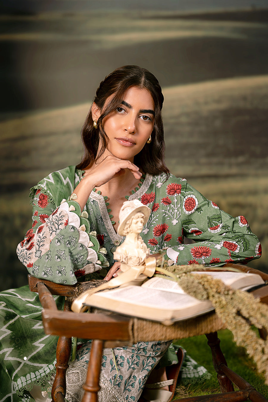 M Basic Unstitched Embroidered Arabic Lawn By Maria B