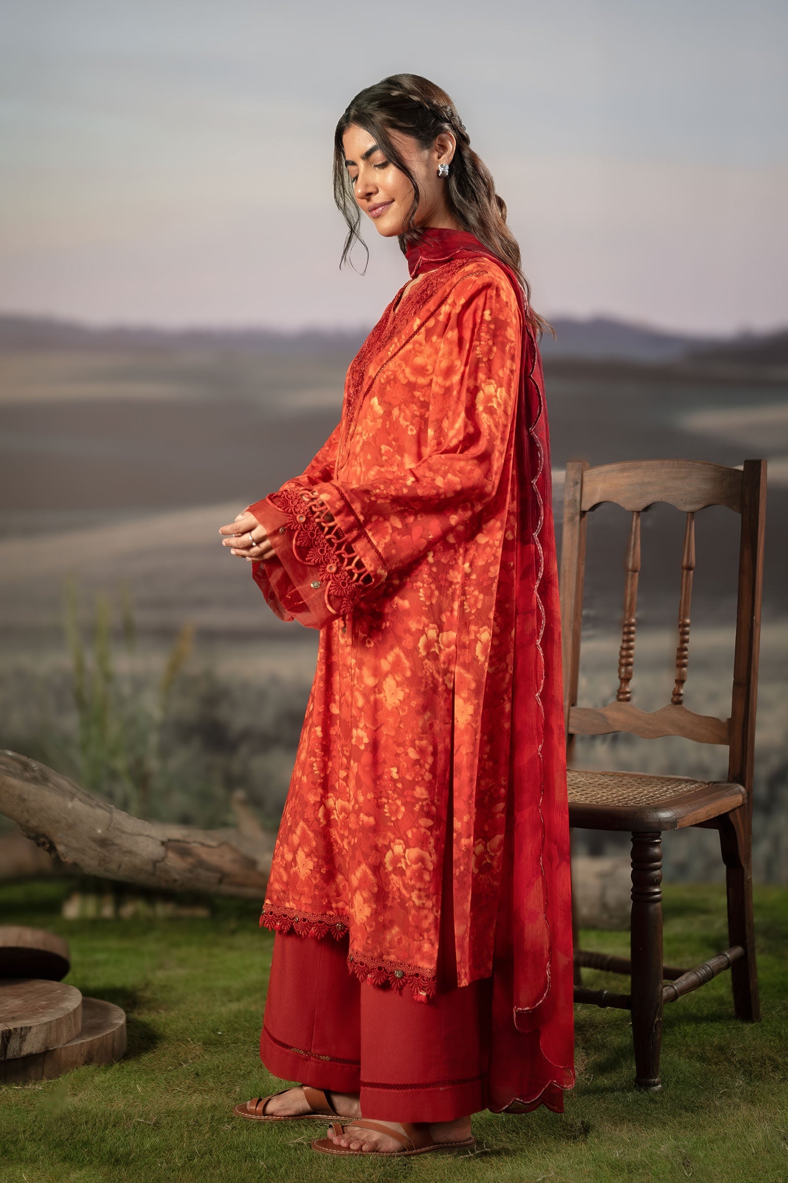 M Basic Unstitched Embroidered Arabic Lawn By Maria B