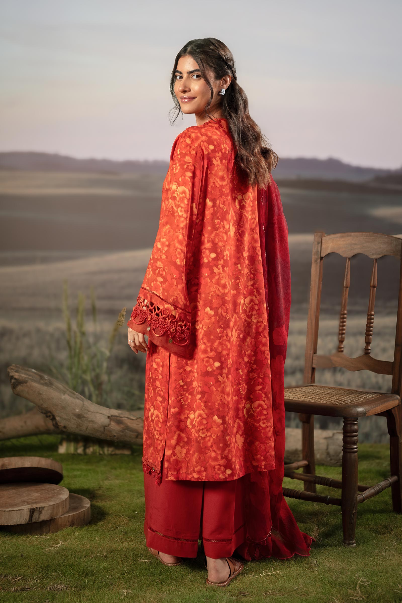 M Basic Unstitched Embroidered Arabic Lawn By Maria B