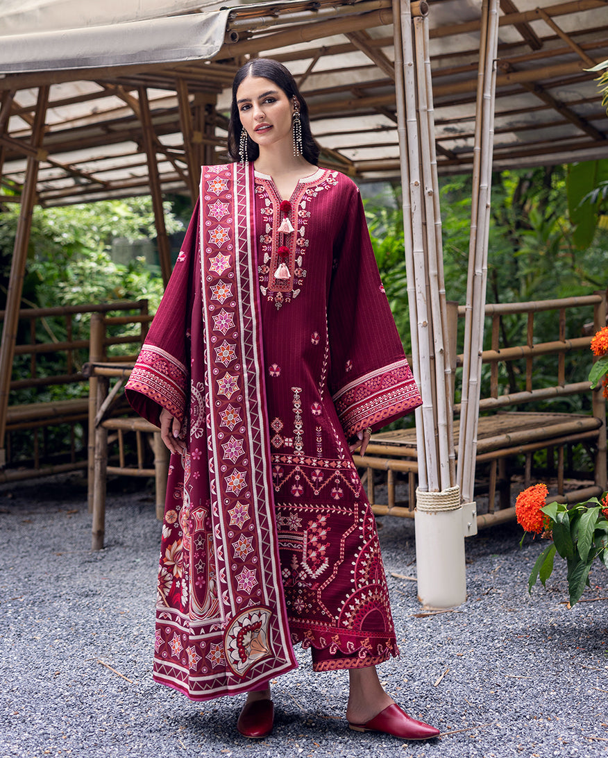 Hemline Symphony Unstitched Karandi Collection By Mushq 25