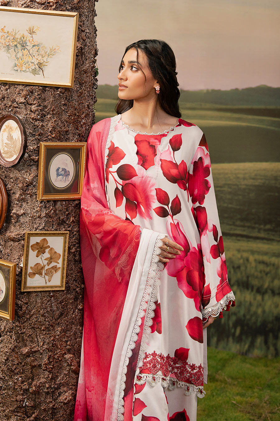 M Basic Unstitched Embroidered Arabic Lawn By Maria B