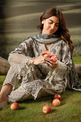 M Basic Unstitched Embroidered Arabic Lawn By Maria B