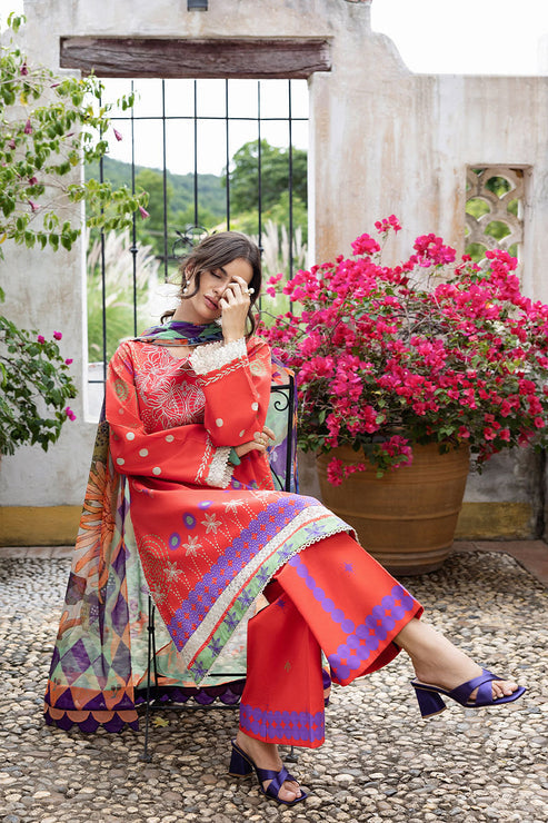 Mirasol Unstitched Printed Cambric By Mushq Hemline