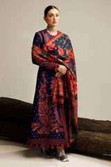 Hussain Rehar Luxury Embroidered Winter Shawl Collection (Cerulean)
