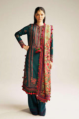 Hussain Rehar Luxury Embroidered Winter Shawl Collection (Teal)