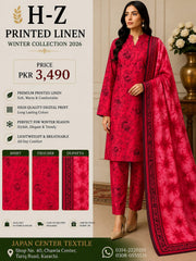 H-Z Printed Linen Unstitched Winter collection '26