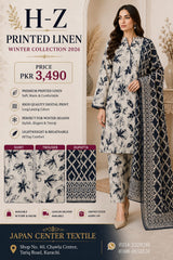 H-Z Printed Linen Unstitched Winter collection '26
