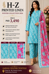 H-Z Printed Linen Unstitched Winter collection '26