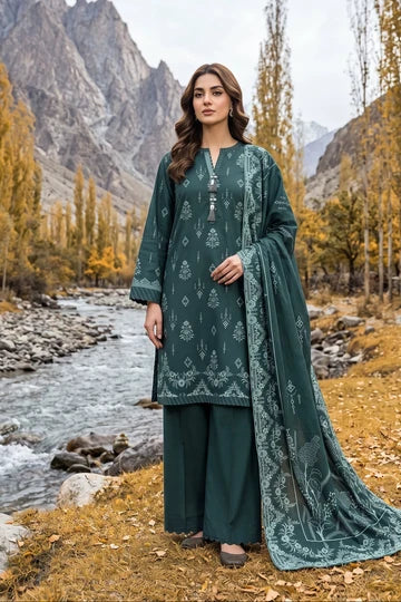 Lakhany 03 Piece Unstitched Printed Pashmina '26