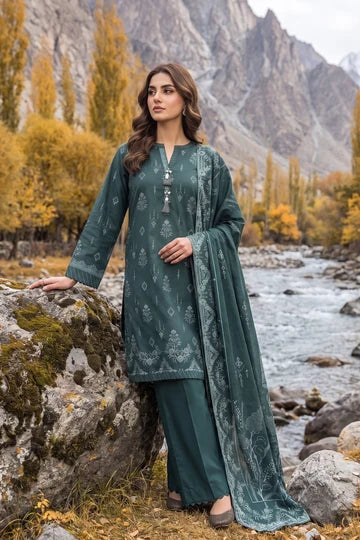 Lakhany 03 Piece Unstitched Printed Pashmina '26
