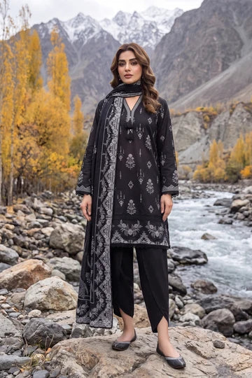 Lakhany 03 Piece Unstitched Printed Pashmina '26