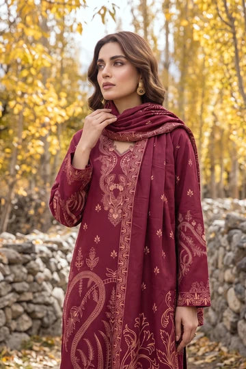 Lakhany 03 Piece Unstitched Printed Pashmina '26