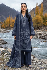 Lakhany 03 Piece Unstitched Printed Pashmina '26