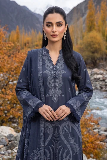 Lakhany 03 Piece Unstitched Printed Pashmina '26