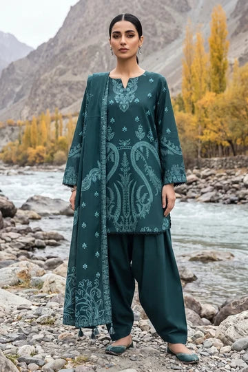 Lakhany 03 Piece Unstitched Printed Pashmina '26