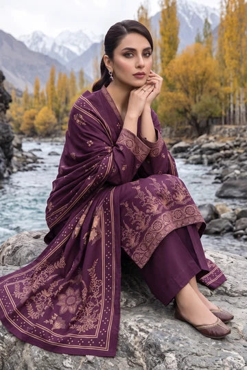 Lakhany 03 Piece Unstitched Printed Pashmina '26