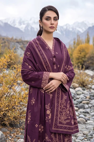 Lakhany 03 Piece Unstitched Printed Pashmina '26