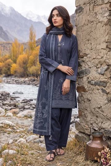 Lakhany 03 Piece Unstitched Printed Pashmina '26