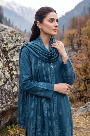 Lakhany 03 Piece Unstitched Printed Pashmina '26