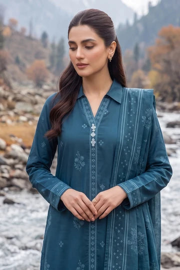 Lakhany 03 Piece Unstitched Printed Pashmina '26