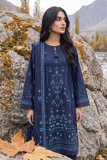 Lakhany 03 Piece Unstitched Printed Pashmina '26