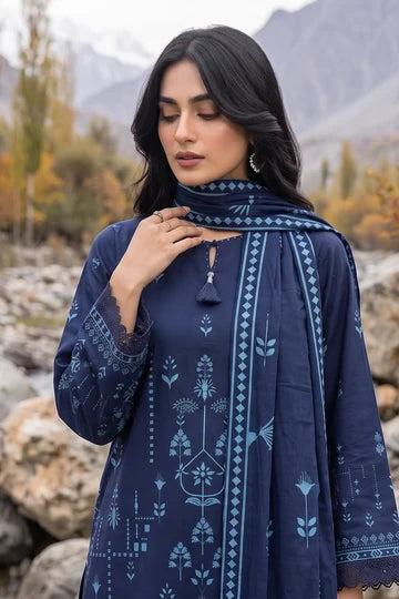Lakhany 03 Piece Unstitched Printed Pashmina '26