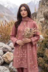 Lakhany 03 Piece Unstitched Printed Pashmina '26
