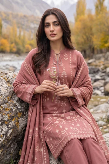 Lakhany 03 Piece Unstitched Printed Pashmina '26