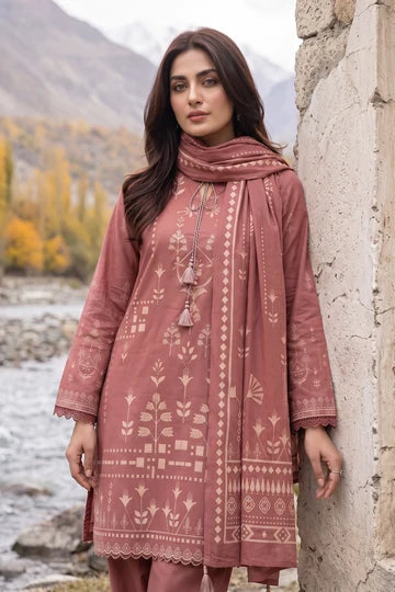 Lakhany 03 Piece Unstitched Printed Pashmina '26
