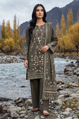 Lakhany 03 Piece Unstitched Printed Pashmina '26