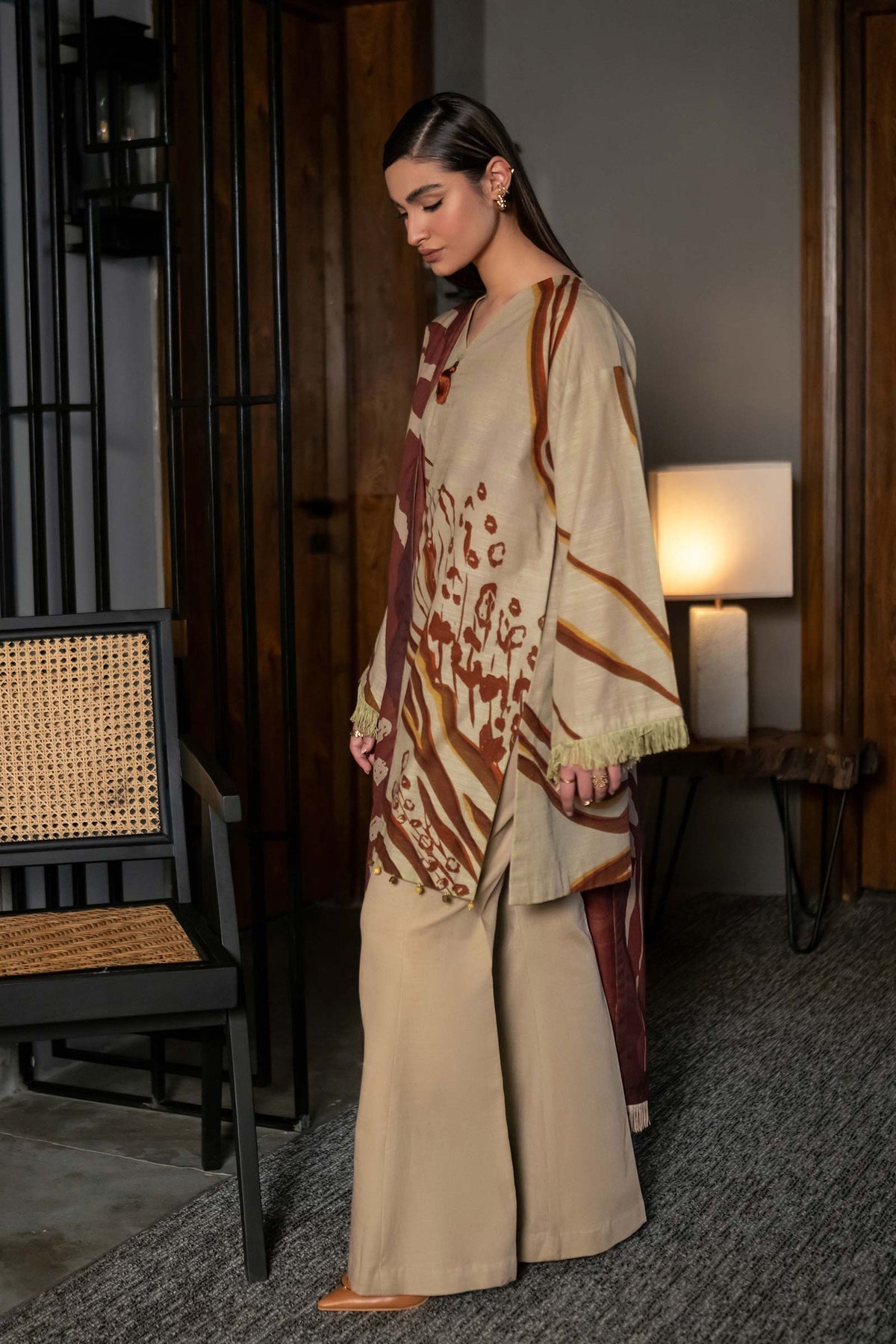 M Basic Unstitched Printed Linen By Maria B