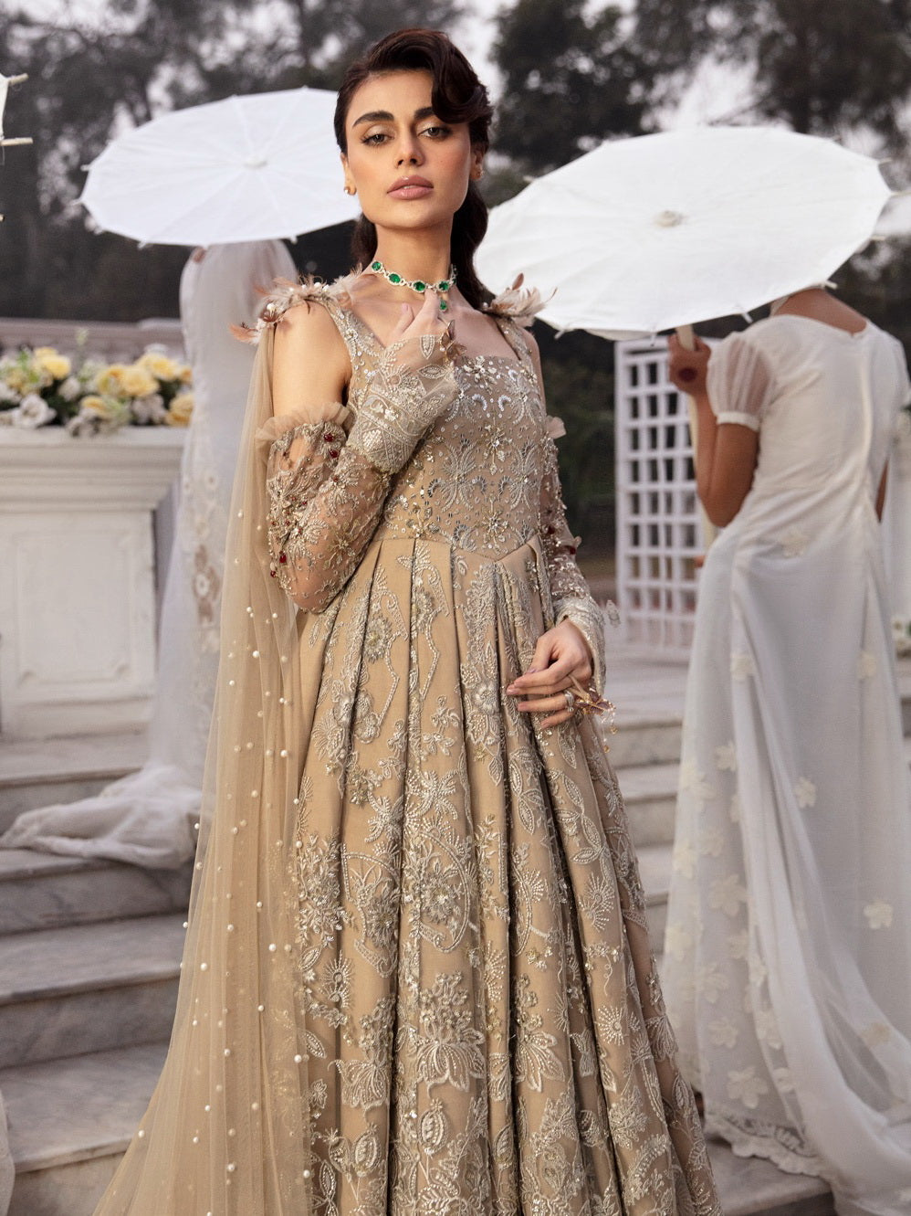 Secret Garden Luxury Embroidered Formal Chiffon Collection By Nureh 65