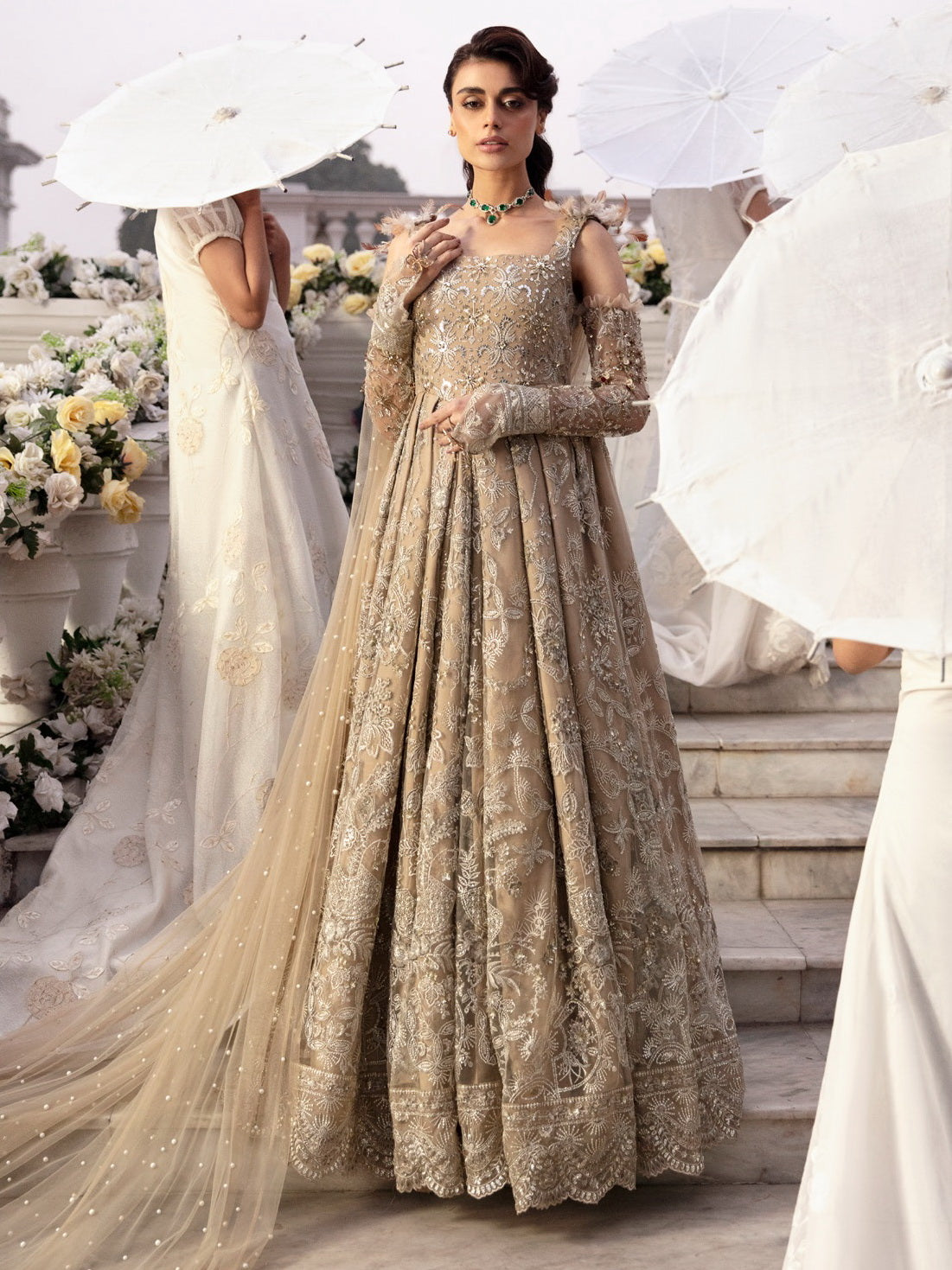 Secret Garden Luxury Embroidered Formal Chiffon Collection By Nureh 65