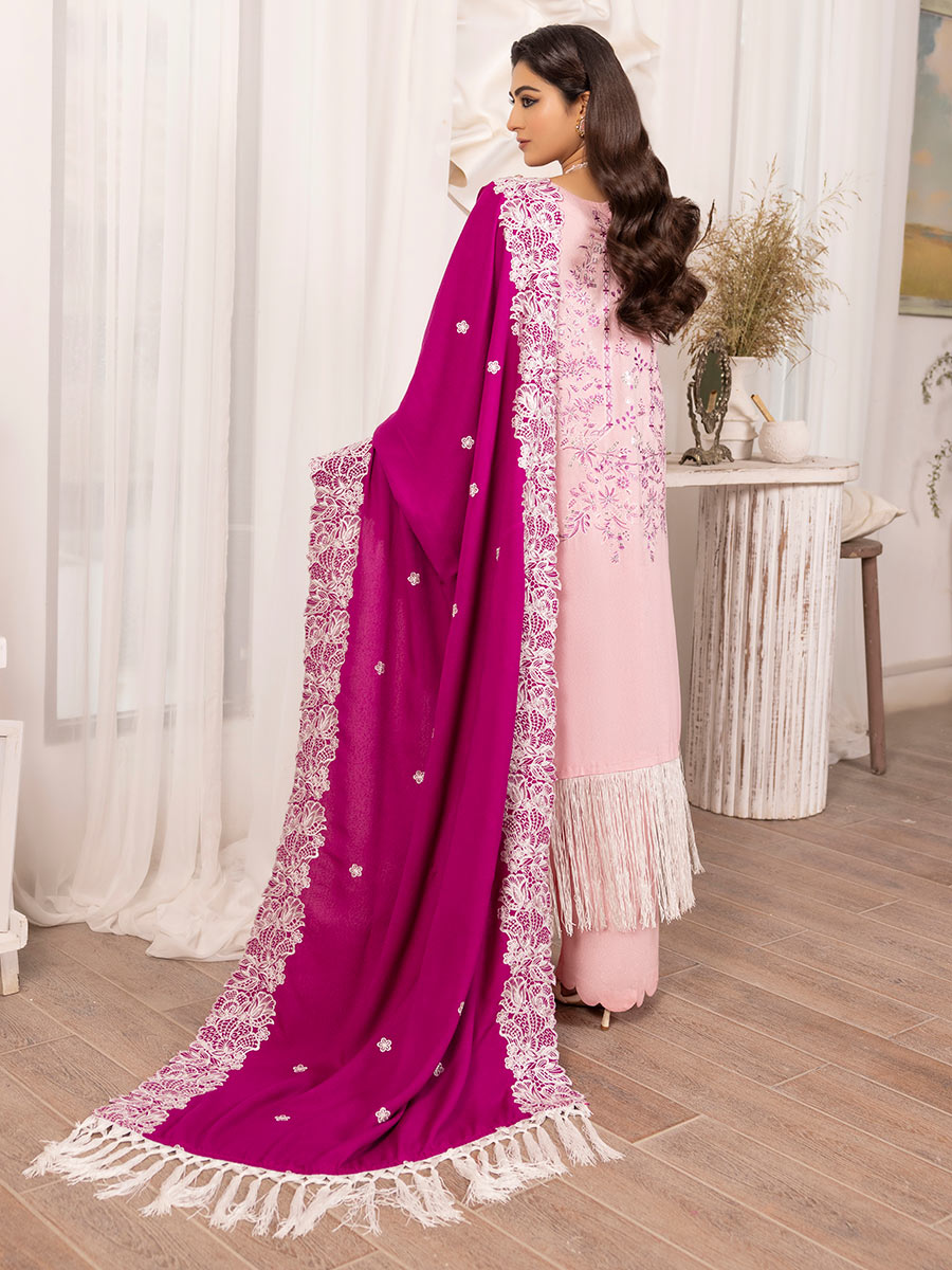 Raabi Orchid Luxury Embroidered Shawl Collection
