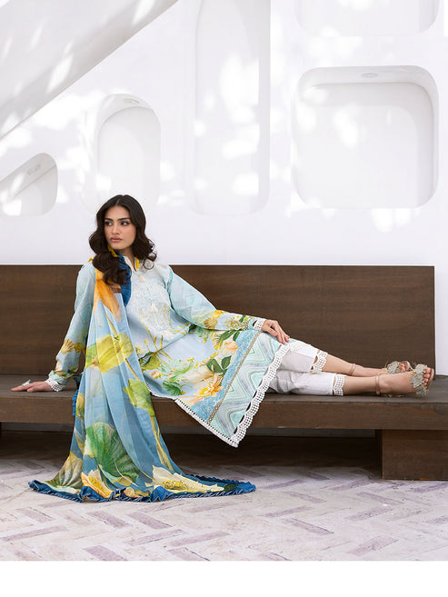 Roheenaz Printed Lawn Collection 24 Ocean Breeze