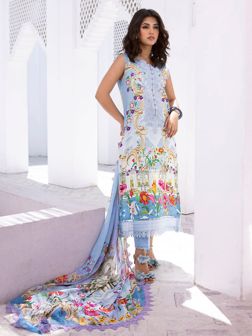 Roheenaz Printed Lawn Collection 24 Lagoon Lace