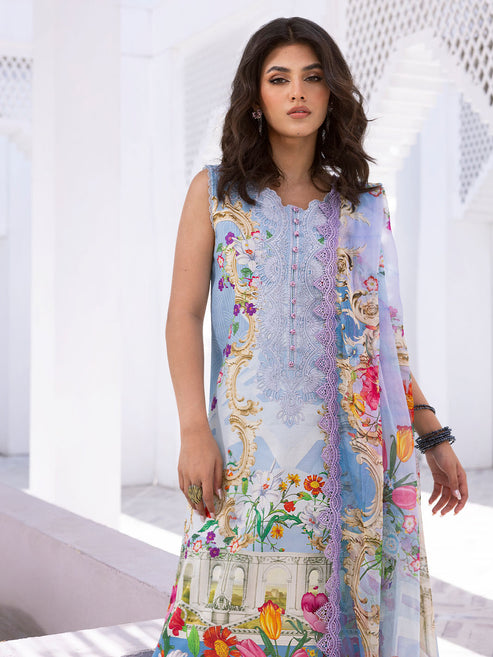 Roheenaz Printed Lawn Collection 24 Lagoon Lace