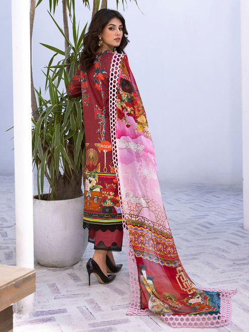 Roheenaz Printed Lawn Collection 24 Papaya Bliss