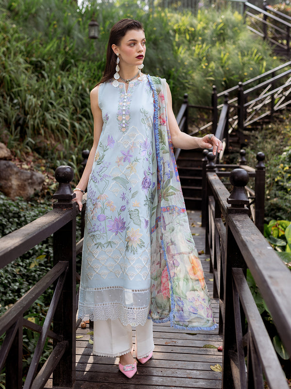 DAHLIA UNSTITCHED EMBROIDERED LAWN