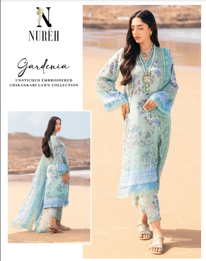 Nureh Gardenia Chikankari Lawn