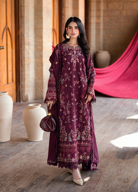 Shades Of Winter by Florent Unstitched Marina Twill Embroidered Suits 3 Piece FL25SW FL-3A - Winter Collection