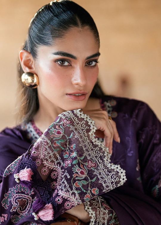 Shades Of Winter by Florent Unstitched Marina Twill Embroidered Suits 3 Piece FL25SW FL-7A - Winter Collection