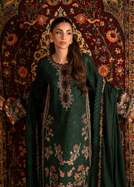 Shades Of Winter by Florent Unstitched Marina Twill Embroidered Suits 3 Piece FL25SW FL-7B - Winter Collection