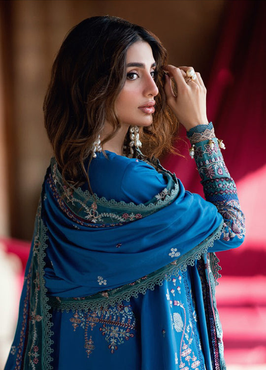 Shades Of Winter by Florent Unstitched Marina Twill Embroidered Suits 3 Piece FL25SW FL-3B - Winter Collection