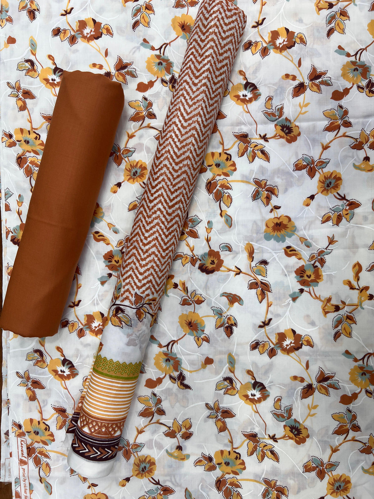 New Komal Prints Wrinkle Free 3 Piece Suit
