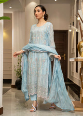 Ensembles by Zouj Embroidered Chiffon Suit Unstitched 3 Piece