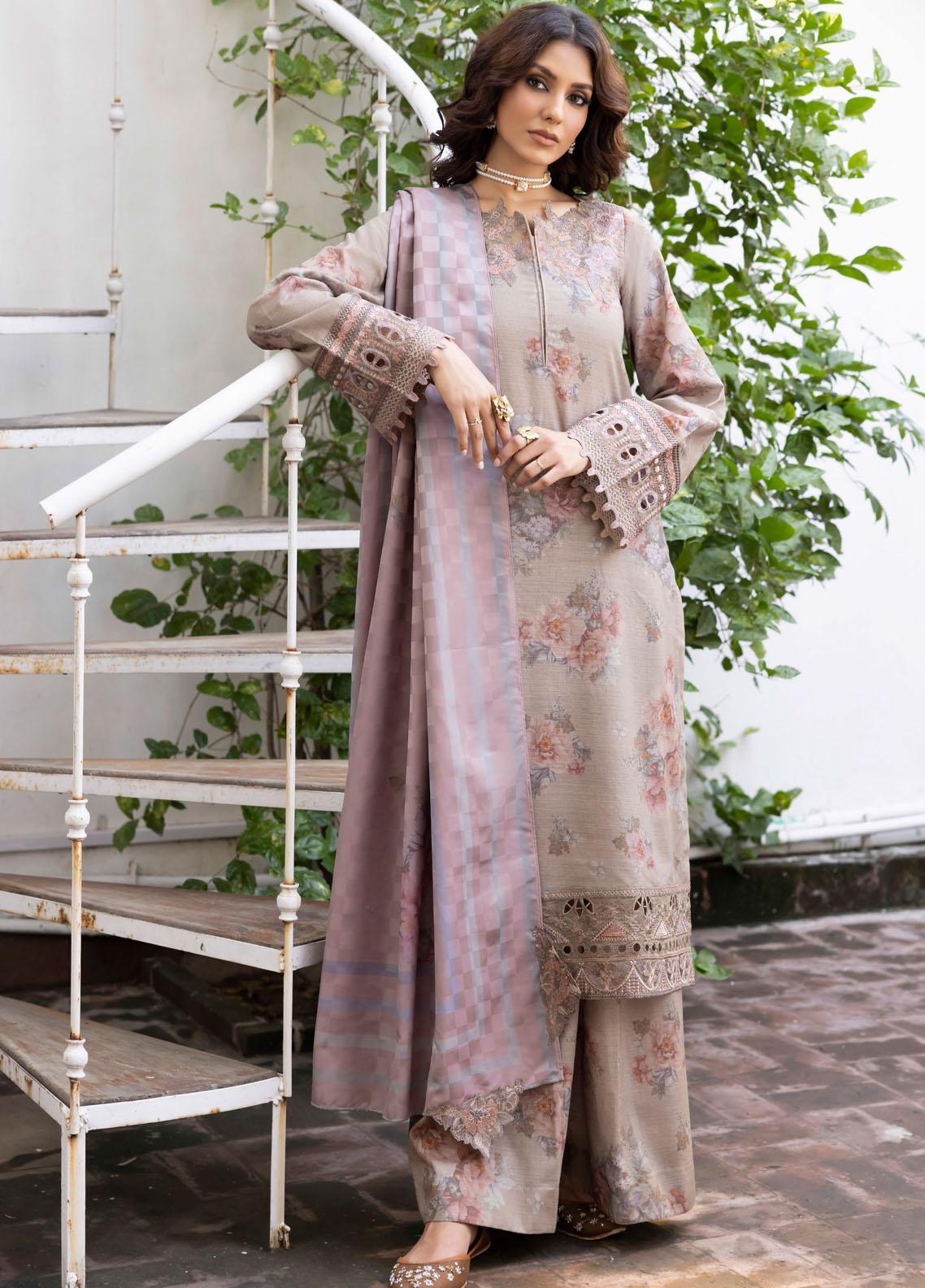 Jahanara Embroidered Slub Winter Collection By IZNIK 02